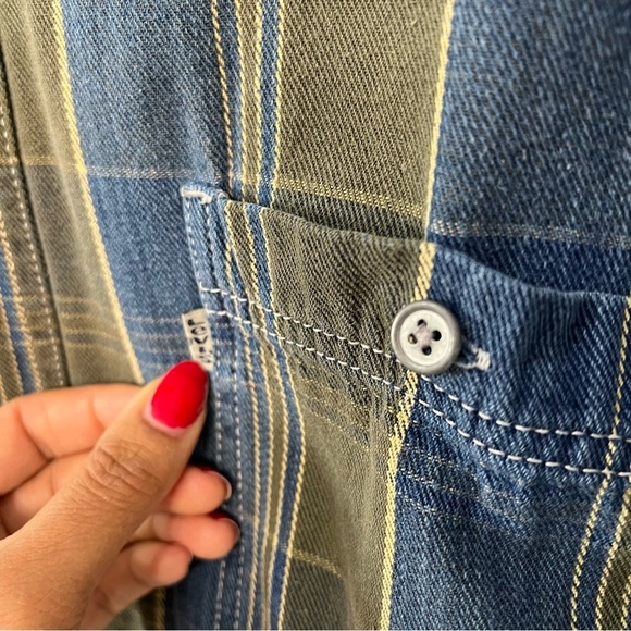 Vintage Levi's Silver Tab Plaid Shirt Casual Button Up Denim Long Sleeve Holiday - Picture 10 of 12